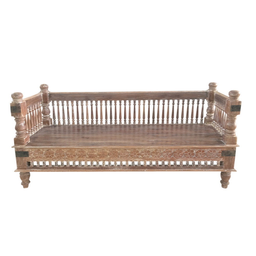 Anglo-Indian Spindle Bench (Walnut)