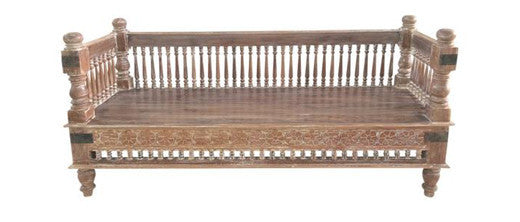 Anglo-Indian Spindle Bench (Walnut)