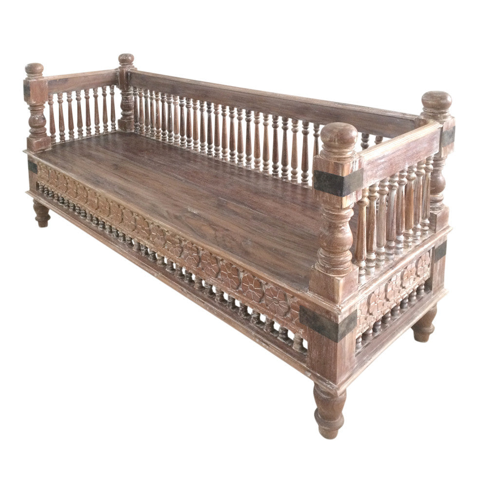 Anglo-Indian Spindle Bench (Walnut)