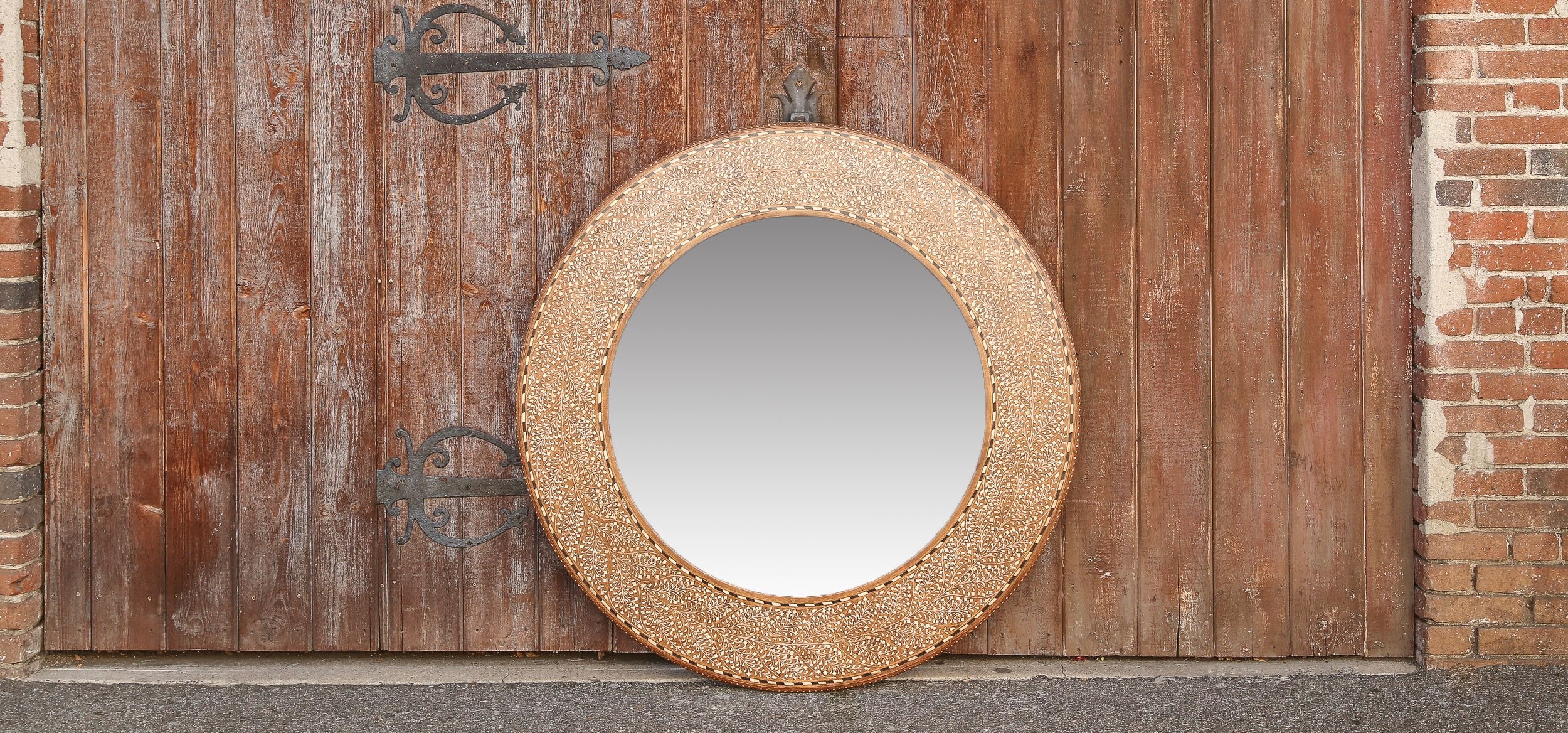 Pattee Foliage Bone Inlay Mirror