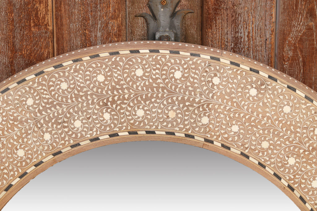 Round Zellige Bone Inlay Mirror