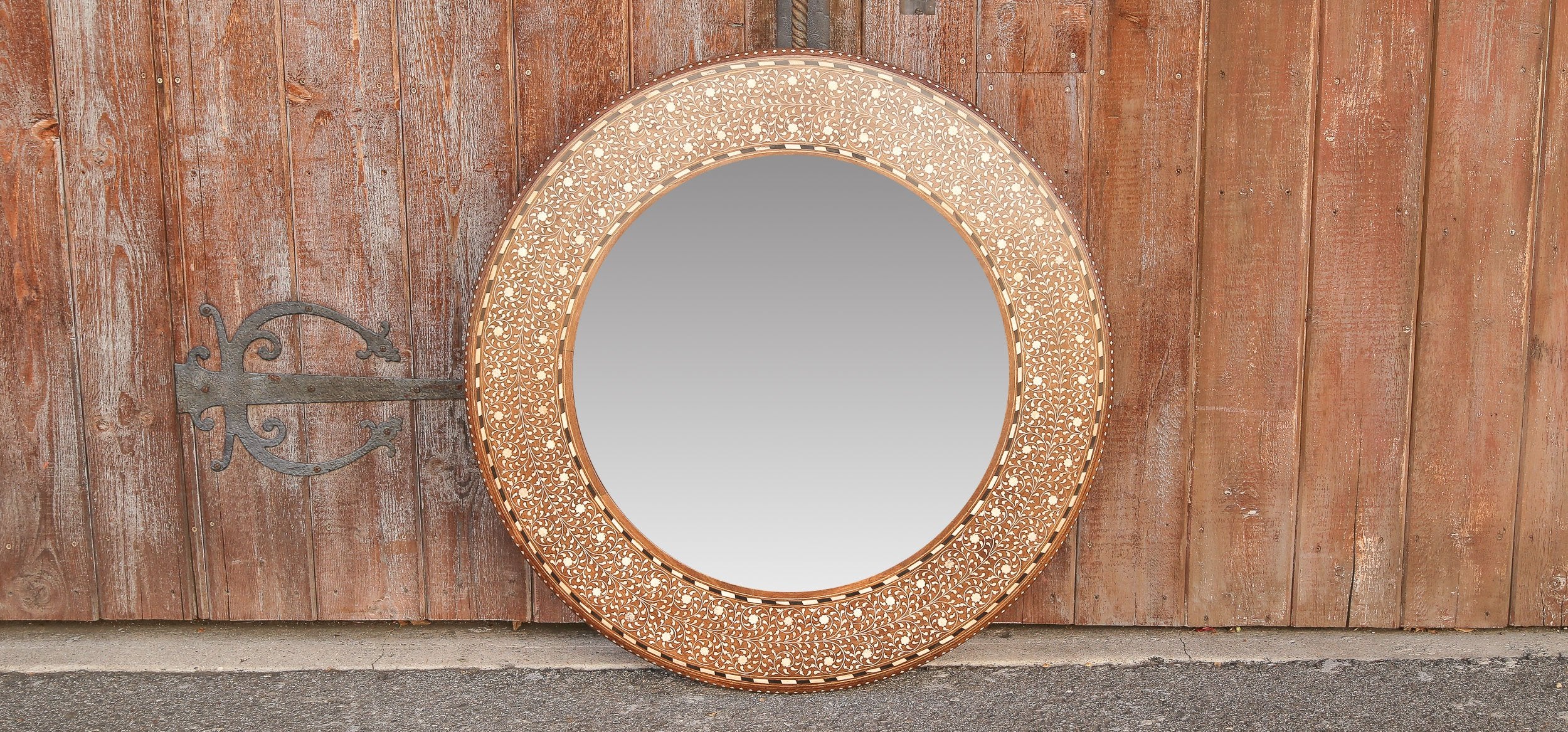 Zellige Round Bone Inlay Mirror