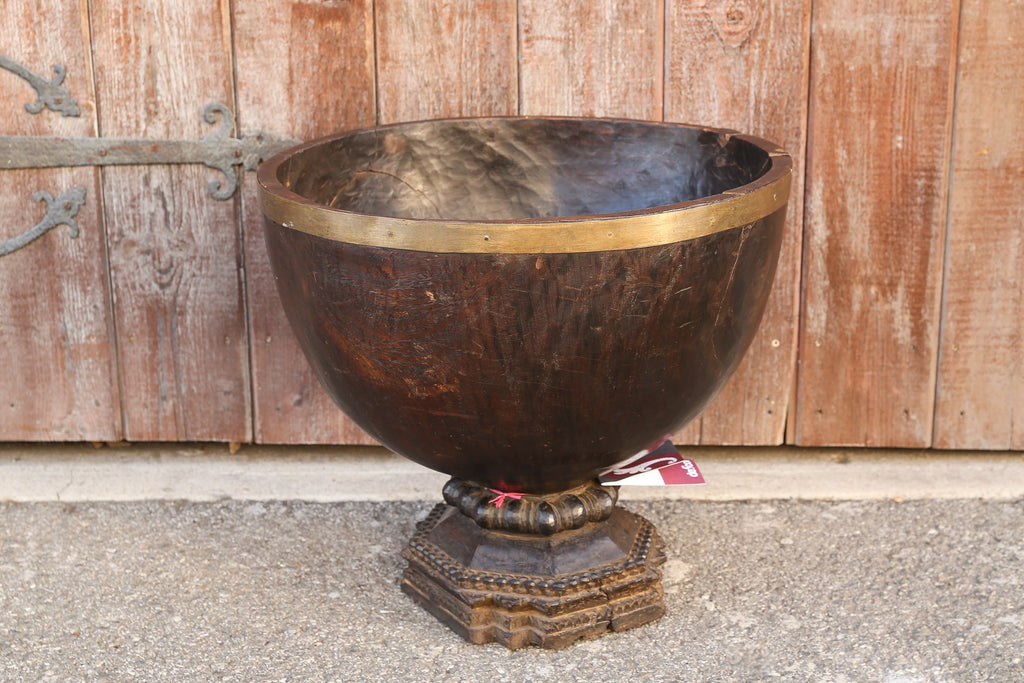 Antique Carved Southern Indian Grain Container