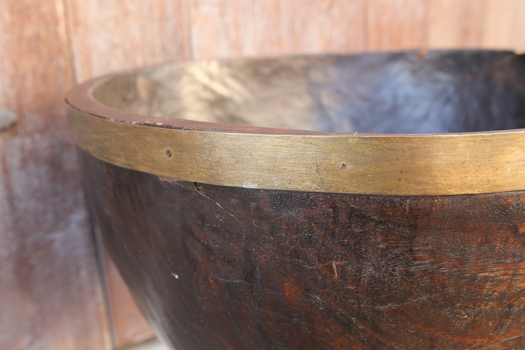 Antique Carved Southern Indian Grain Container
