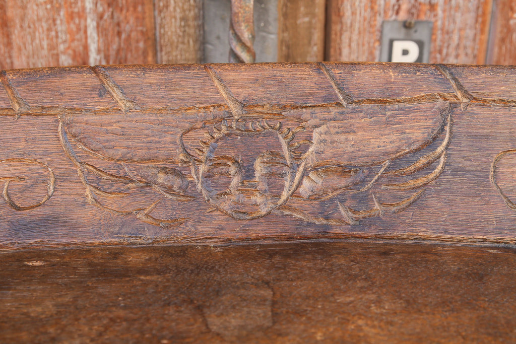 Antique Carved Bread Bowl Table