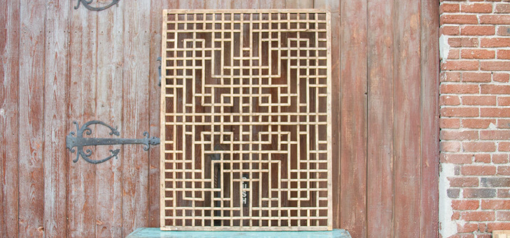Striking Antique Open Lattice Window Panel