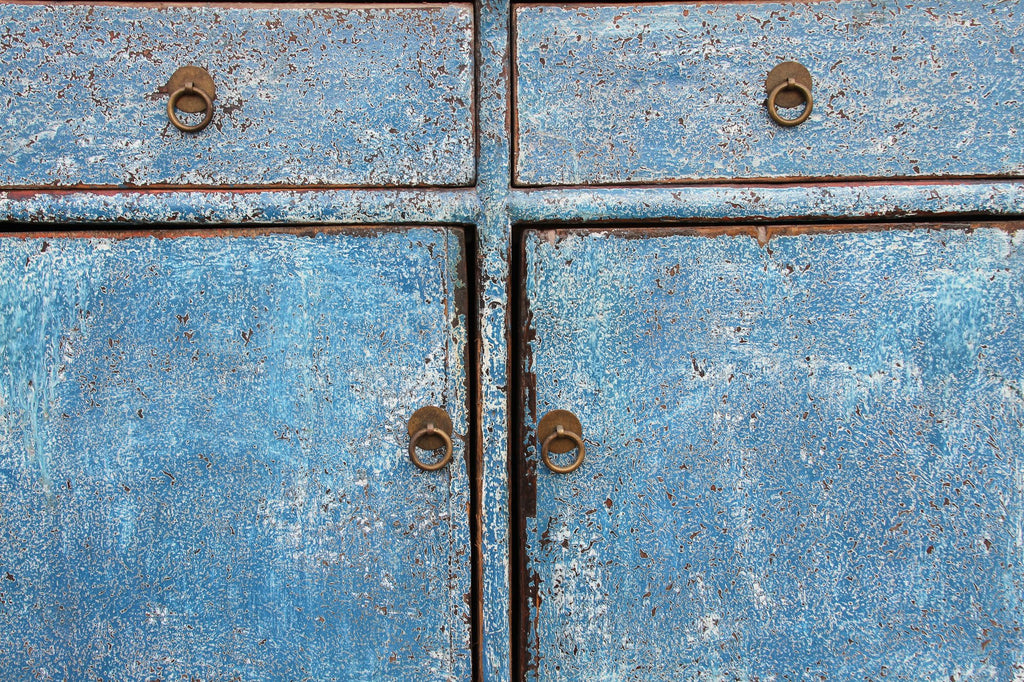 Qing Style Powdered Blue Low Credenza