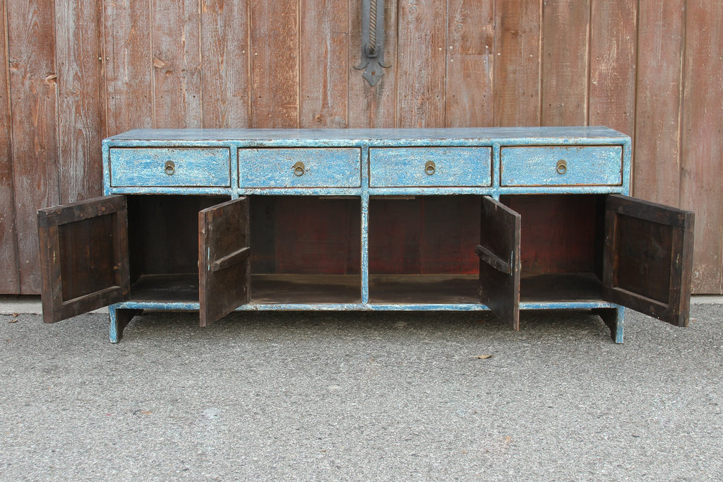 Qing Style Powdered Blue Low Credenza