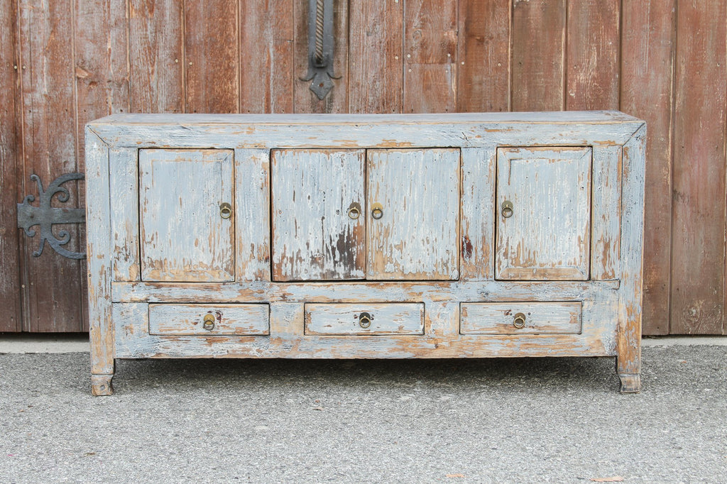Distressed Gray Tang Empire Credenza