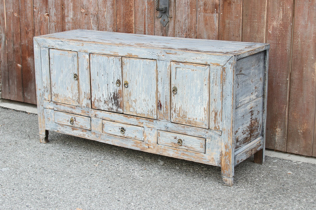 Distressed Gray Tang Empire Credenza