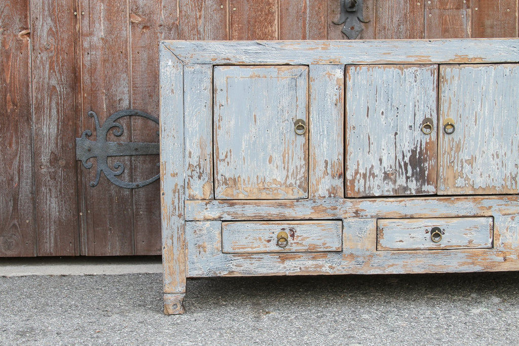 Distressed Gray Tang Empire Credenza