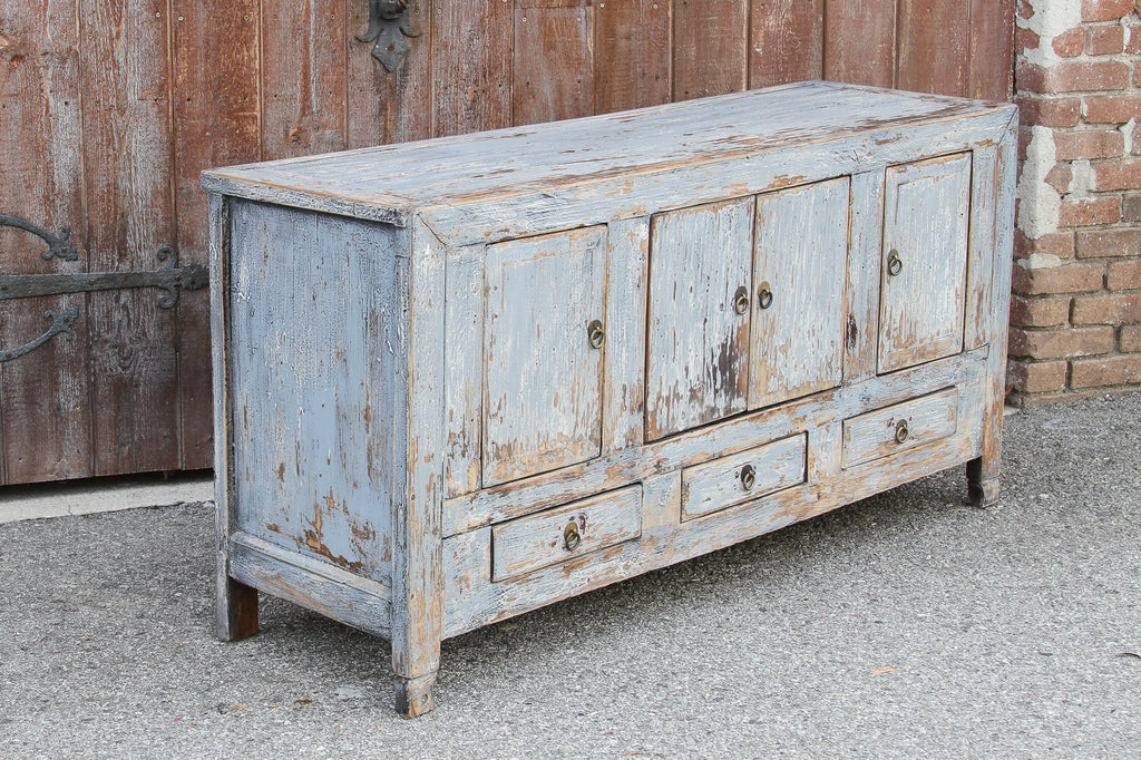Distressed Gray Tang Empire Credenza