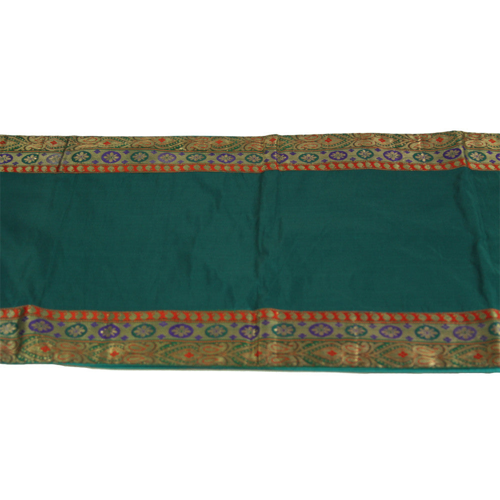 Golden Vintage Bordered Verde Heritage Silk Runner