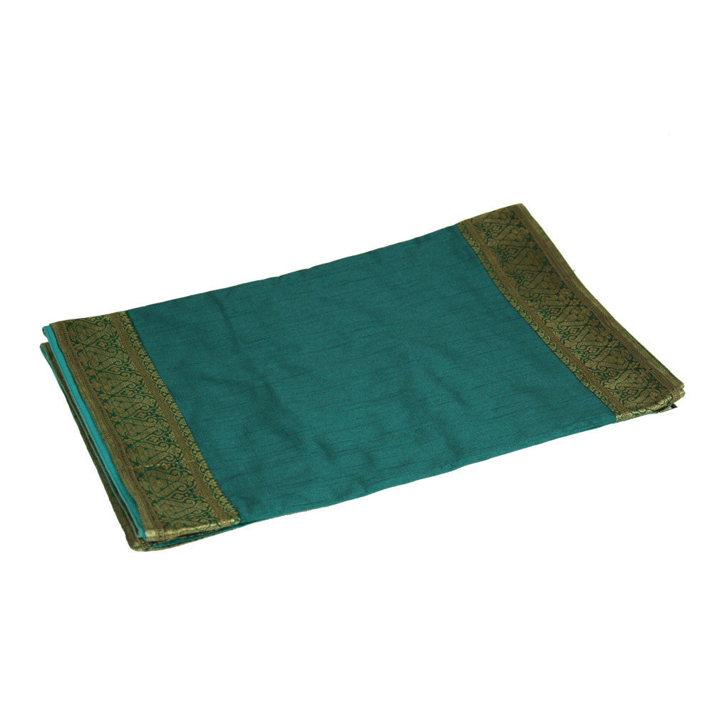 Golden Bordered Verde Heritage Silk Runner