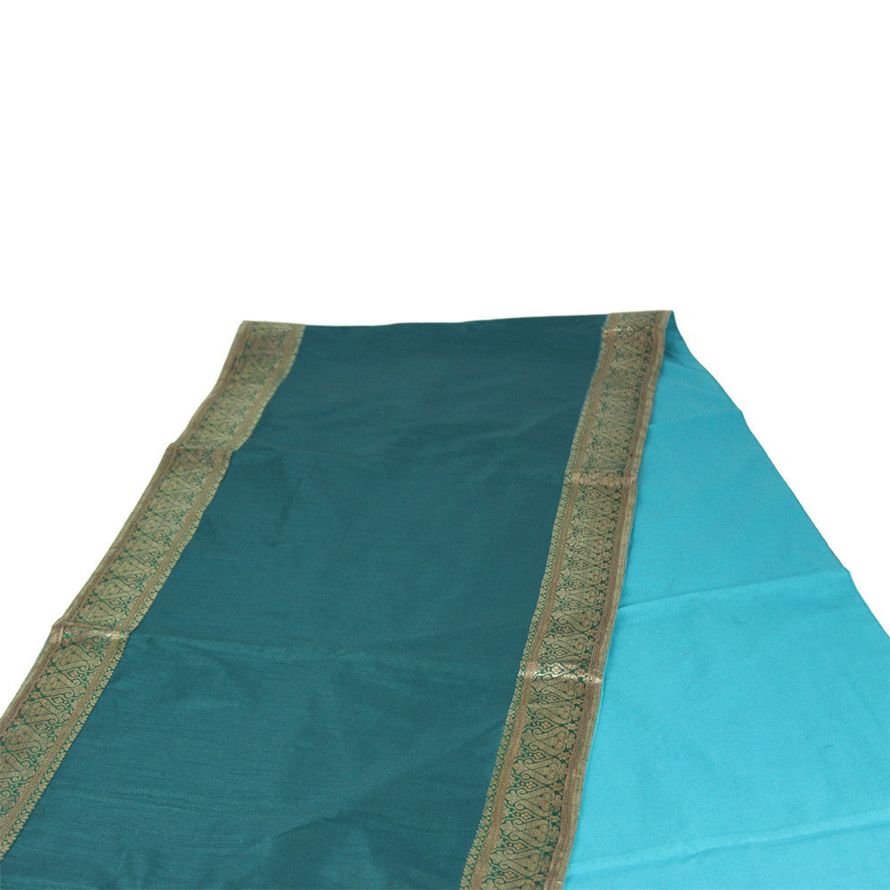 Golden Bordered Verde Heritage Silk Runner