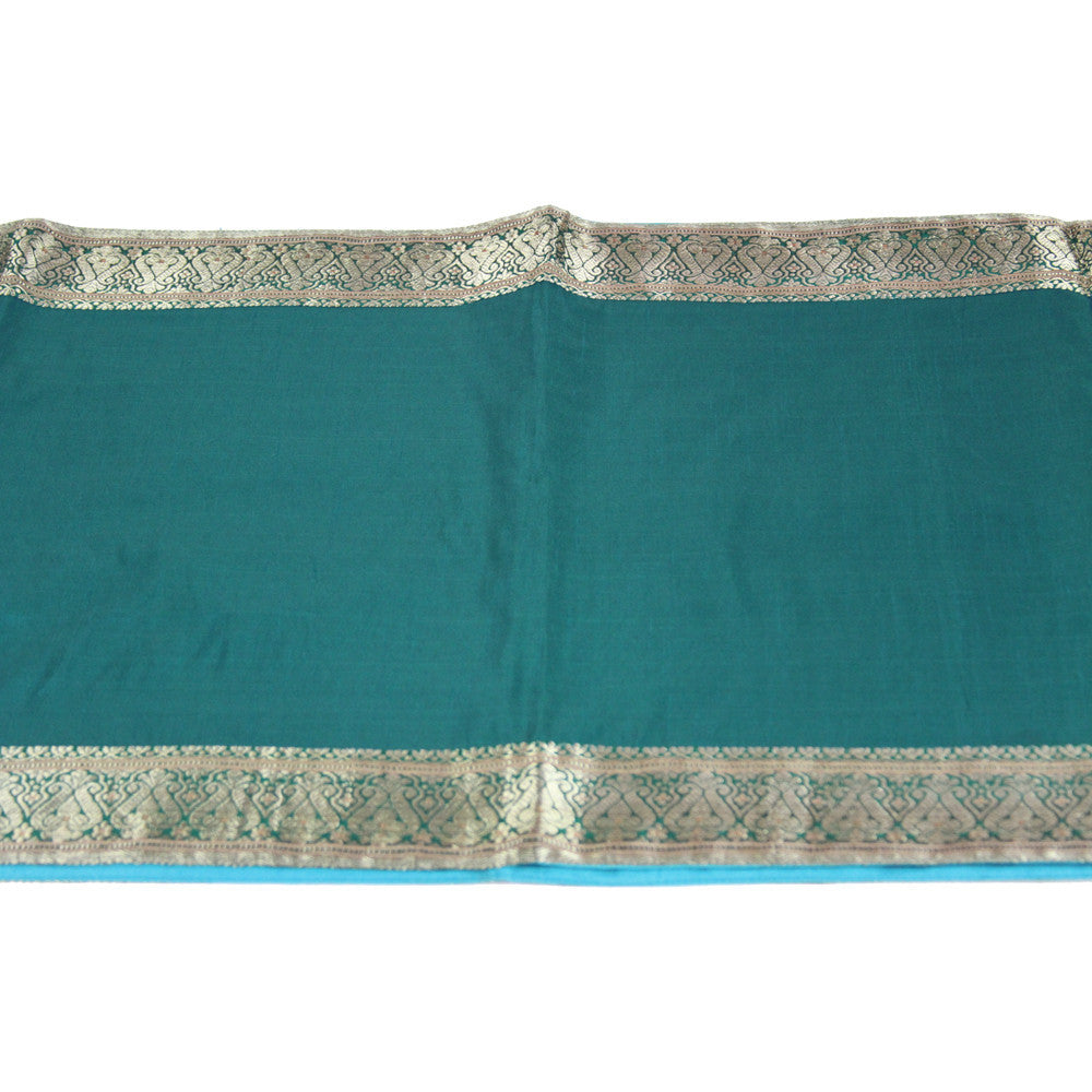 Golden Bordered Verde Heritage Silk Runner