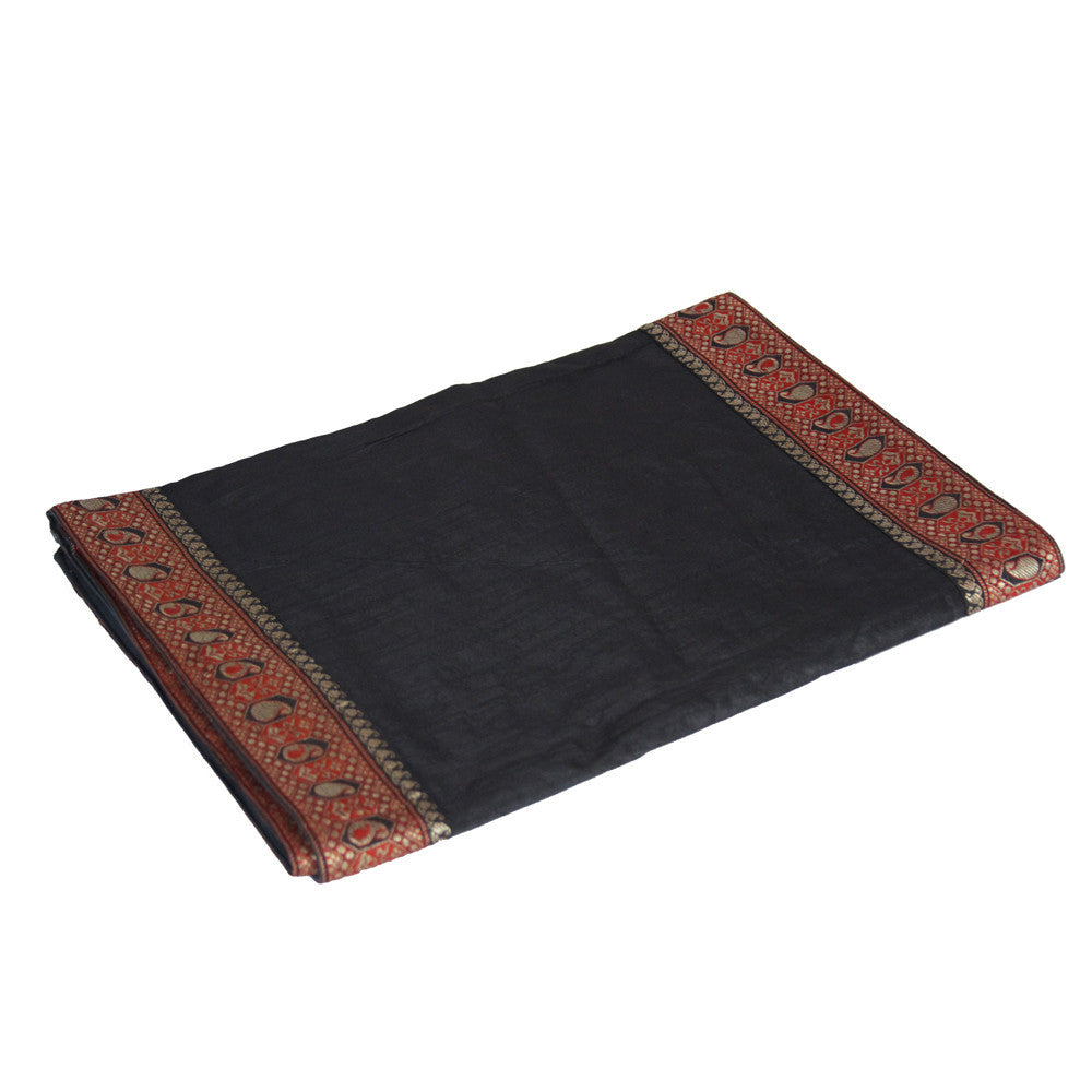 Paisley Bordered Ebony Heritage Silk Runner