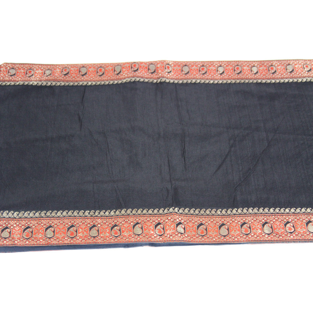 Paisley Bordered Ebony Heritage Silk Runner