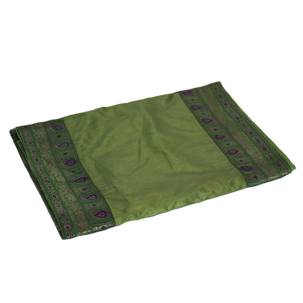 Paisley Bordered Jade Heritage Silk Runner