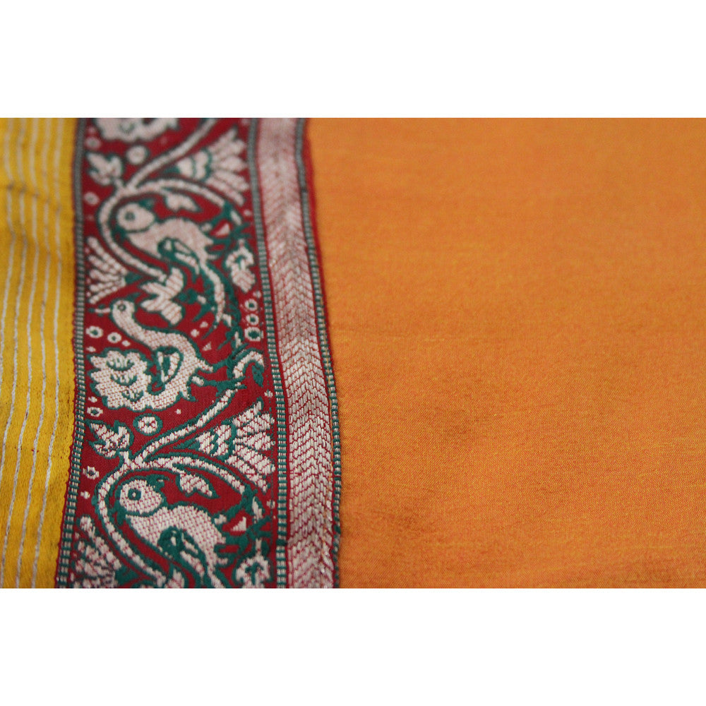 Vine Bordered Tangerine Heritage Silk Runner