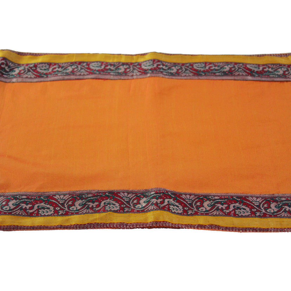 Vine Bordered Tangerine Heritage Silk Runner