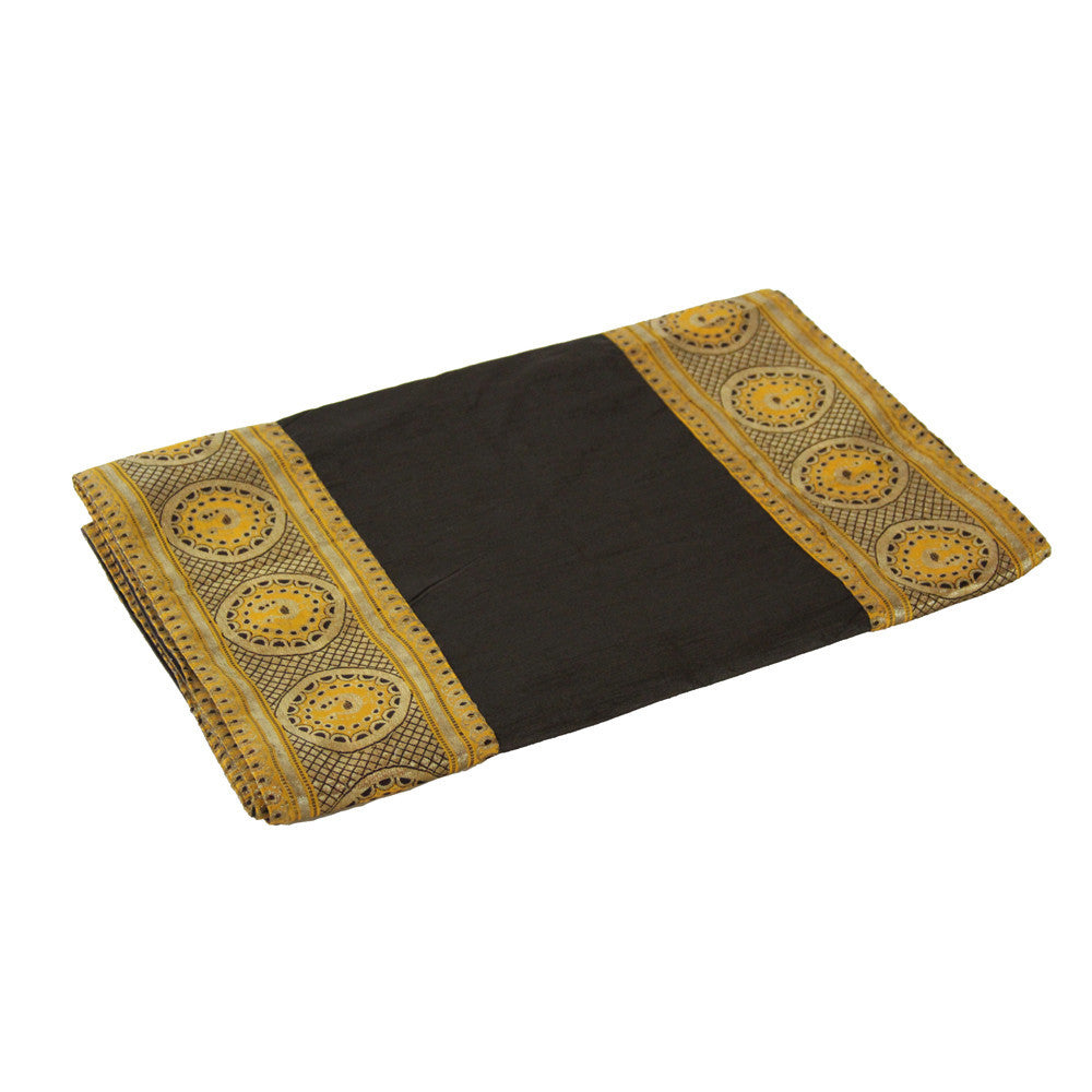 Thick Gold Bordered Cafe Heritage Silk Runner