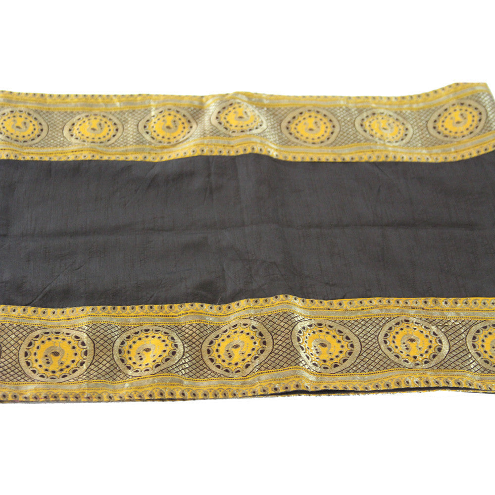 Thick Gold Bordered Cafe Heritage Silk Runner