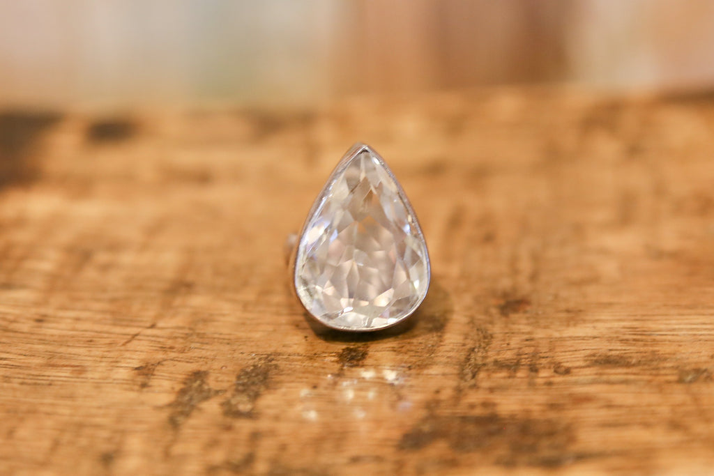 Tear Drop Crystal Ring