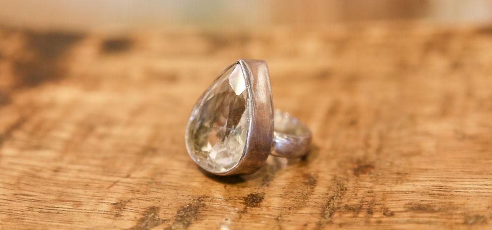 Tear Drop Crystal Ring