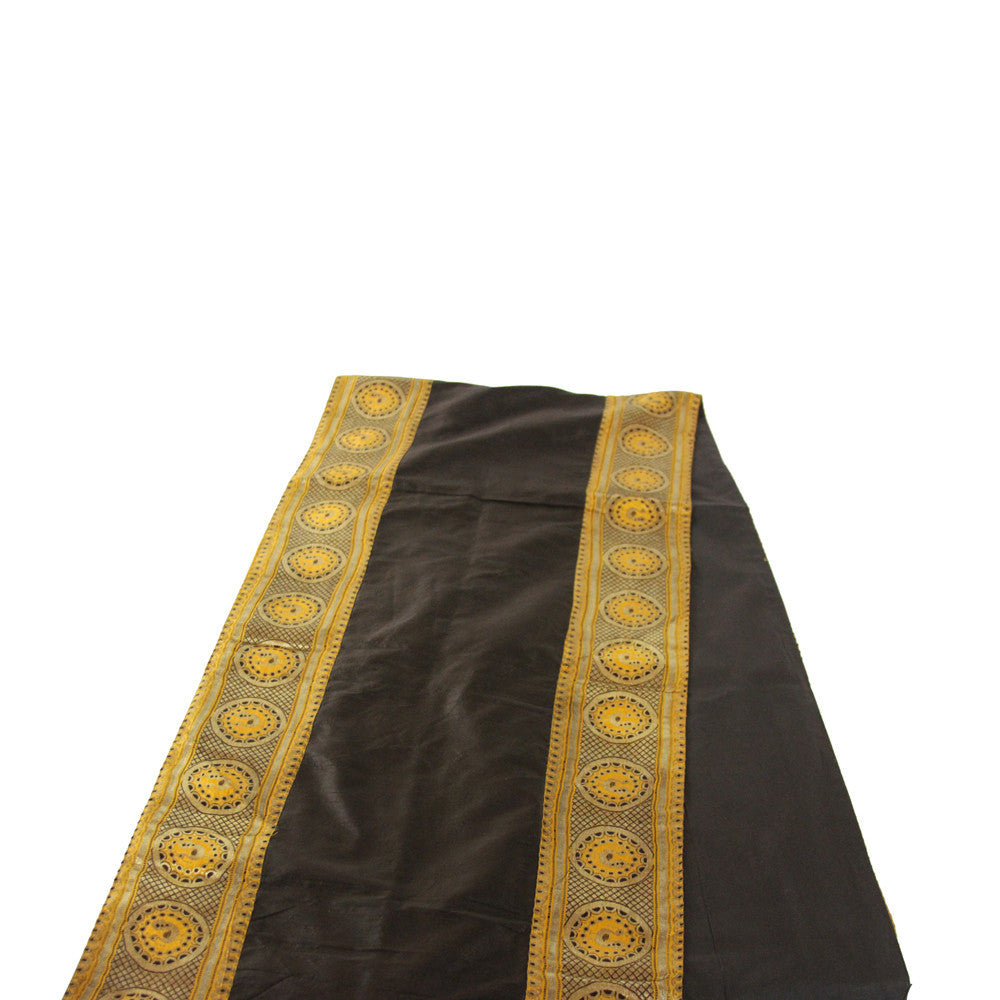 Thick Gold Bordered Cafe Heritage Silk Runner