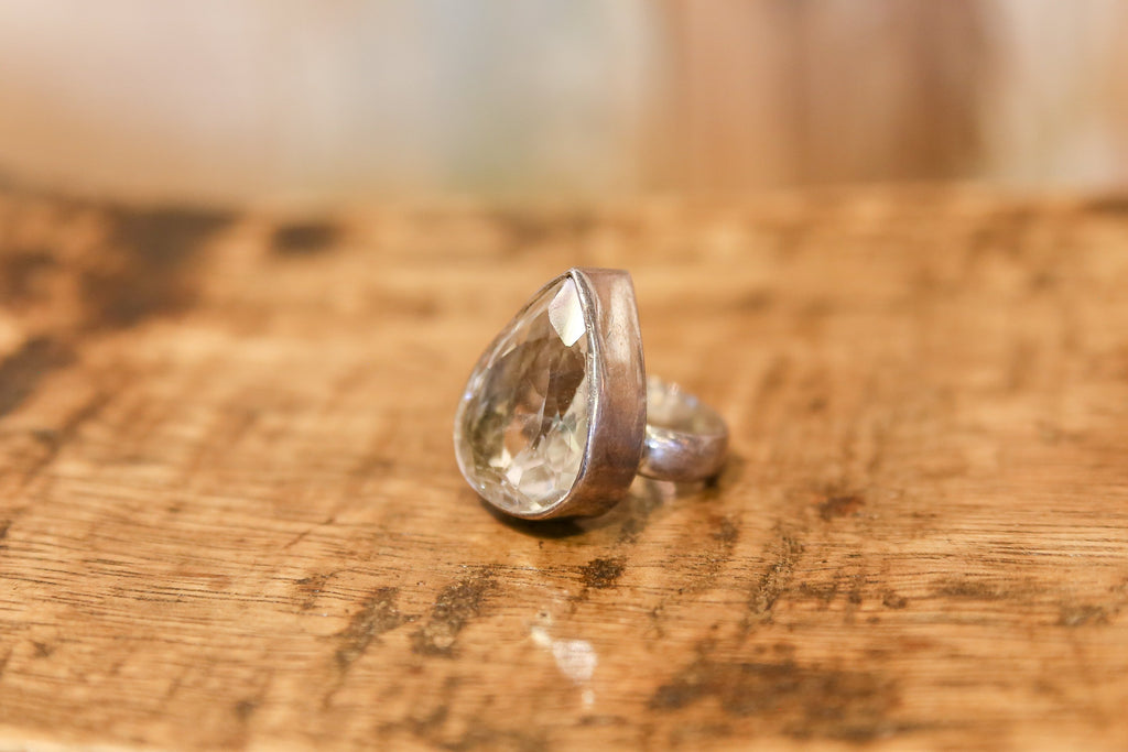 Tear Drop Crystal Ring