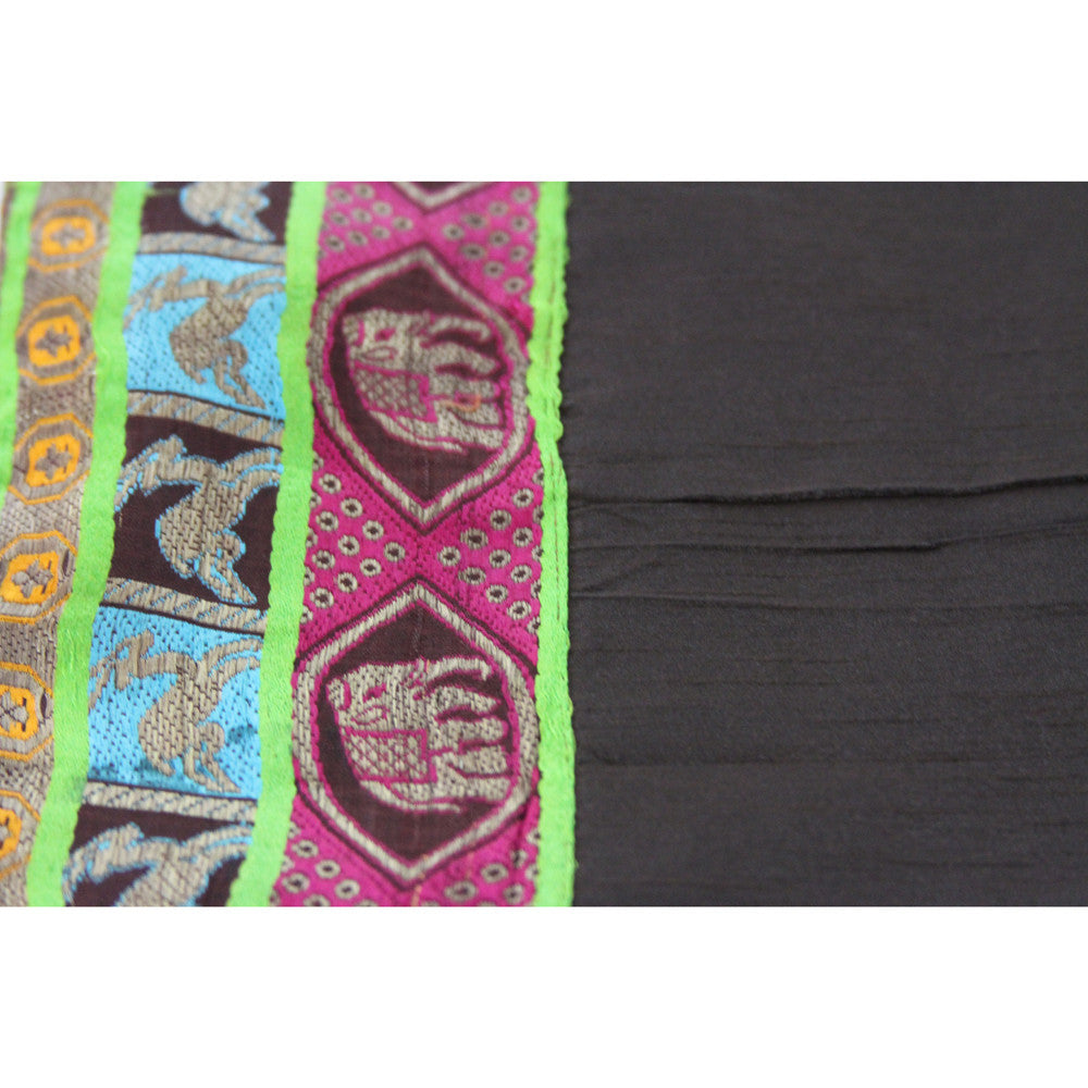 Elephant Bordered Cafe Heritage Silk Runner