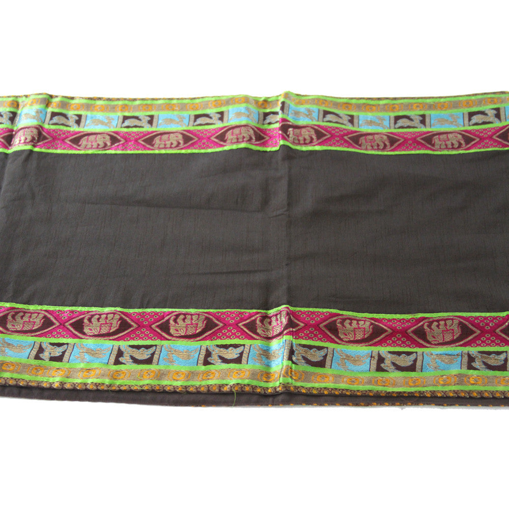 Elephant Bordered Cafe Heritage Silk Runner