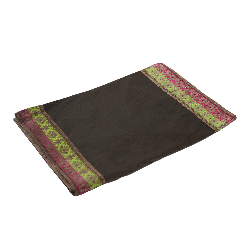 Floral Bordered Cafe Heritage Silk Runner