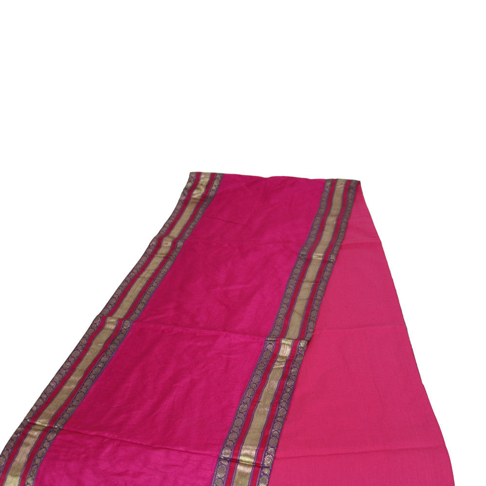 Intricately Bordered Fuchsia Heritage Silk Runner