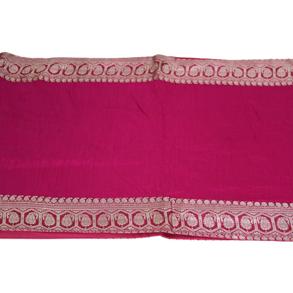 Silver Bordered Fuchsia Heritage Silk Runner