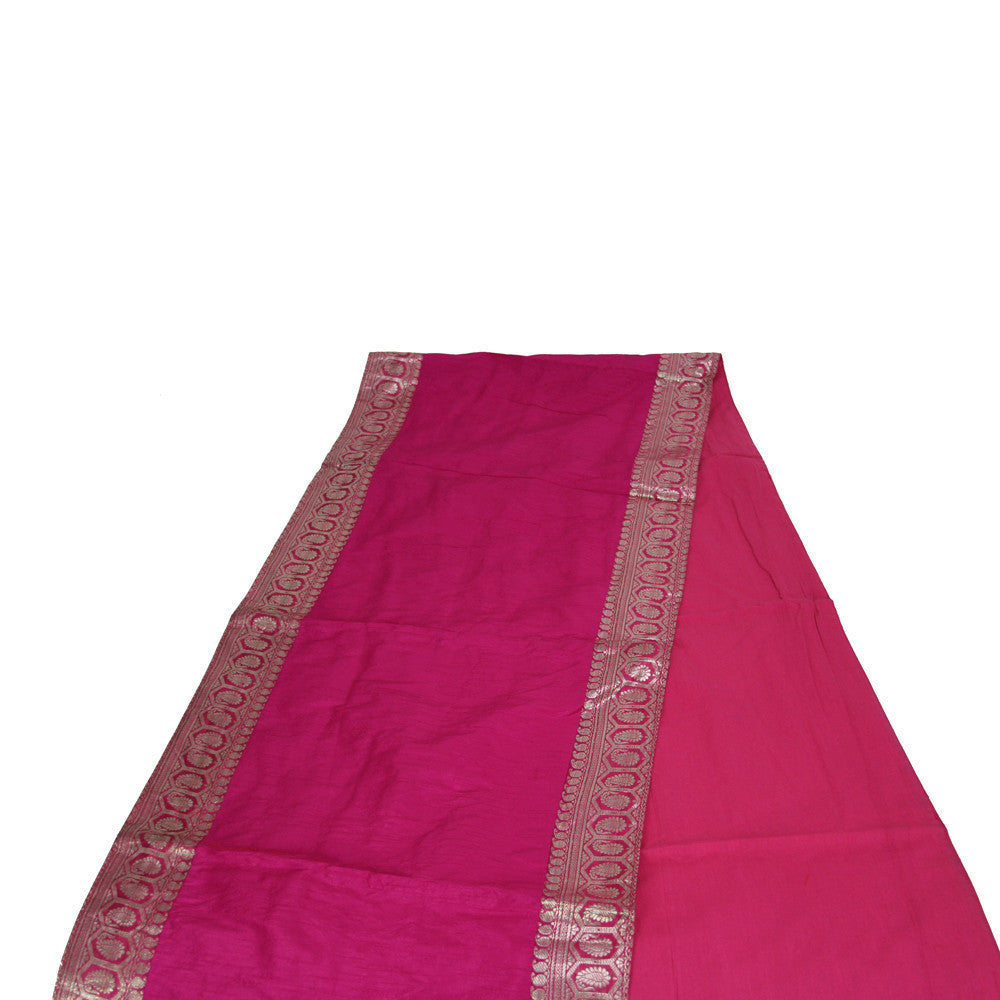 Silver Bordered Fuchsia Heritage Silk Runner
