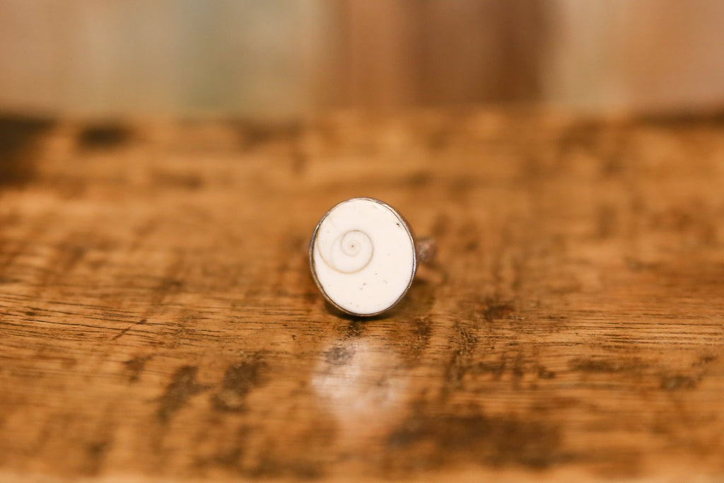 White Agate Stone Ring