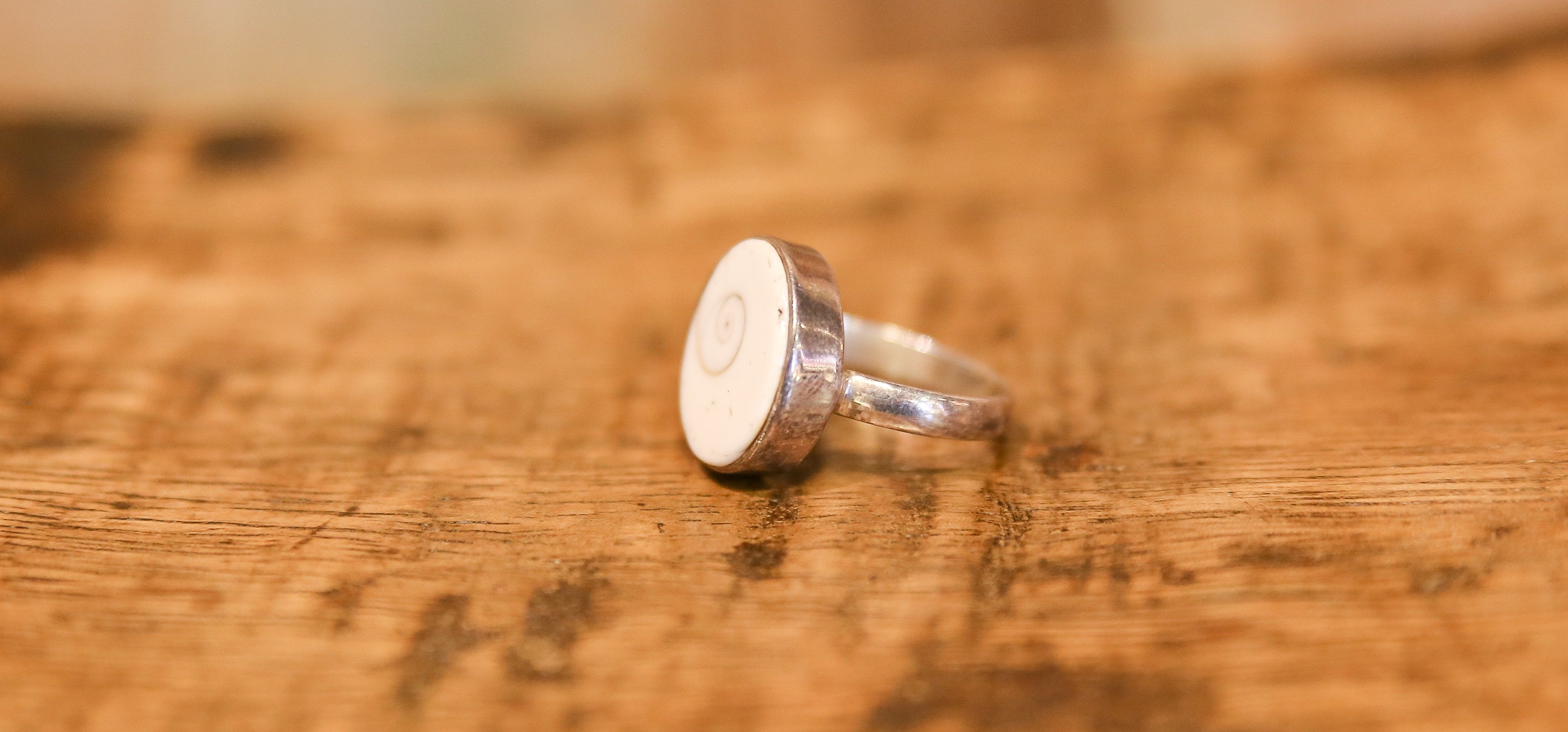 White Agate Stone Ring