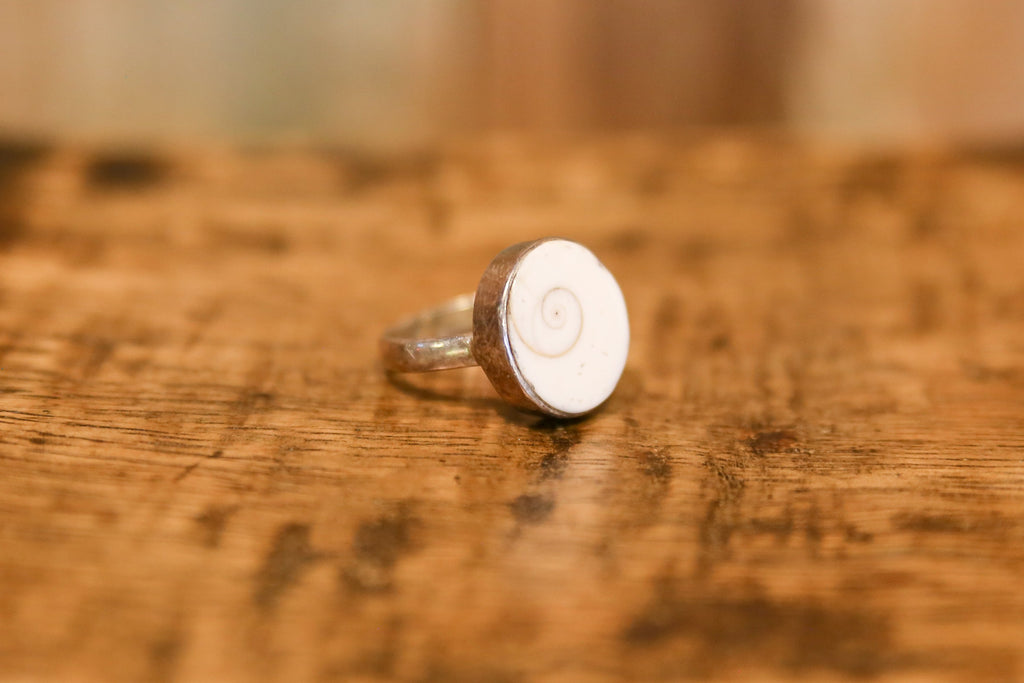 White Agate Stone Ring