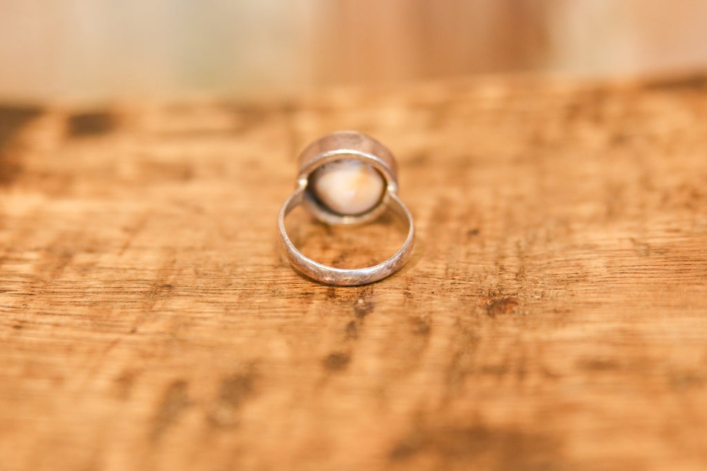 White Agate Stone Ring