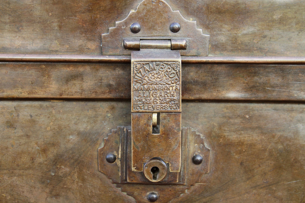 Mid 20th Century Brass Traveling Trunk