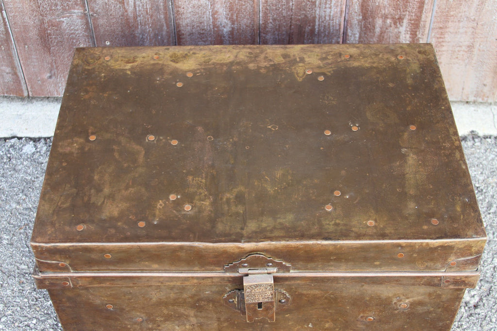 Mid 20th Century Brass Traveling Trunk