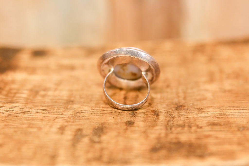 Enchanting White Agate Stone Ring
