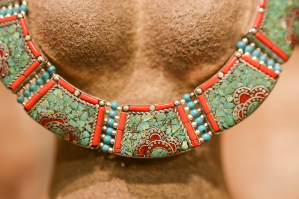 Coral & Turquoise Tibetan Necklace