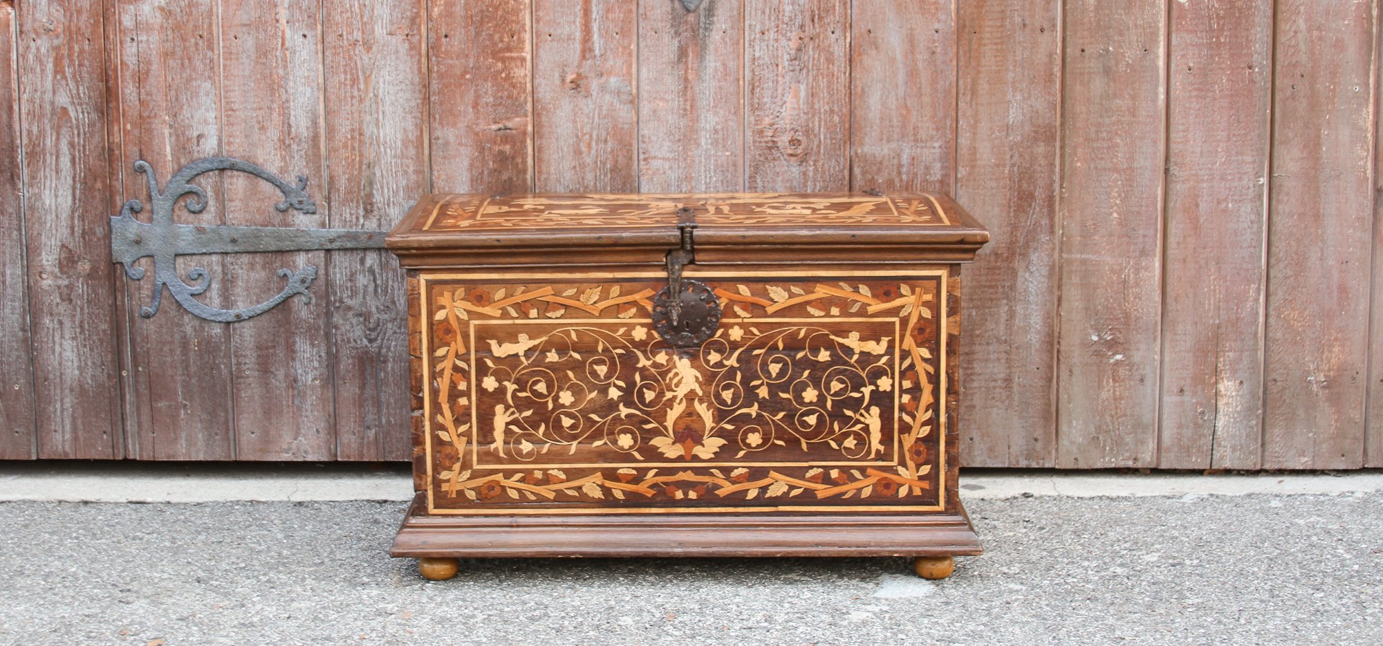 Rare Spanish Colombian Marquetry Chest