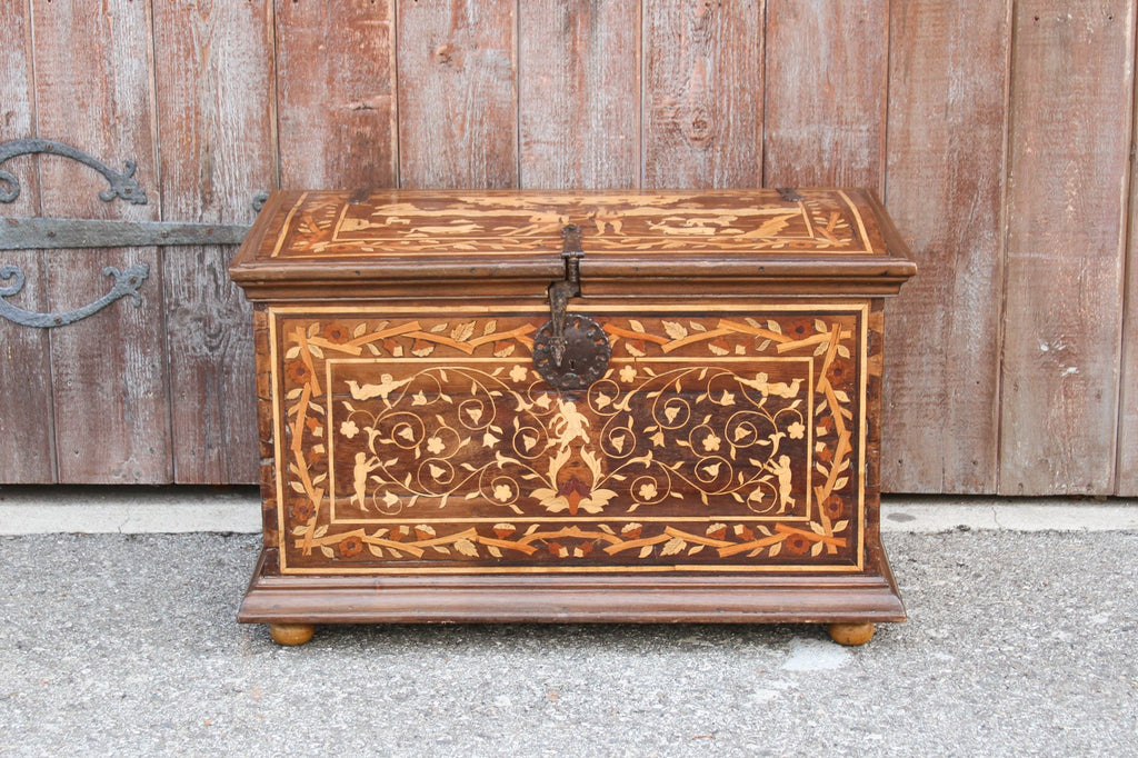 Rare Spanish Colombian Marquetry Chest