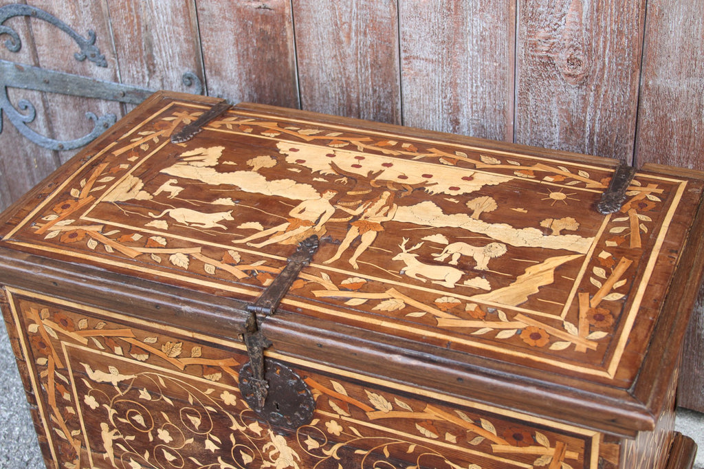 Rare Spanish Colombian Marquetry Chest