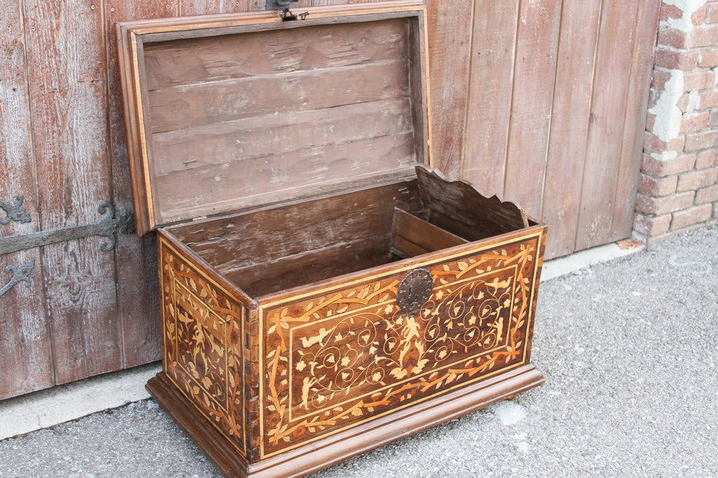 Rare Spanish Colombian Marquetry Chest