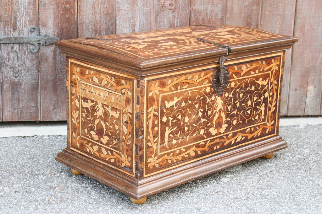 Rare Spanish Colombian Marquetry Chest